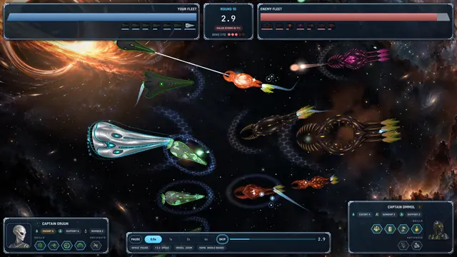 Grey Concord ships battle a Mantid swarm.