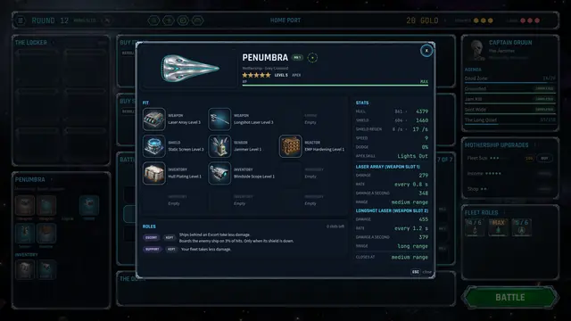 Ship details for a Grey Concord ship.